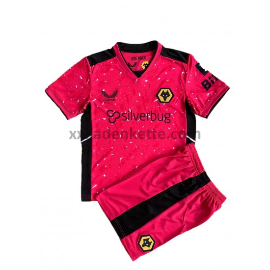 Fußballtrikot Wolverhampton Wanderers Torwart Kinder Auswärts 2021-2022 Kurzarm