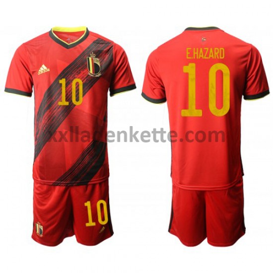 Fußballtrikot Belgien Eden Hazard 10 Kinder Heim EURO 2020 Kurzarm