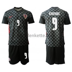 Fußballtrikot Kroatien Andrej Kramaric 9 Kinder Auswärts EURO 2020 Kurzarm