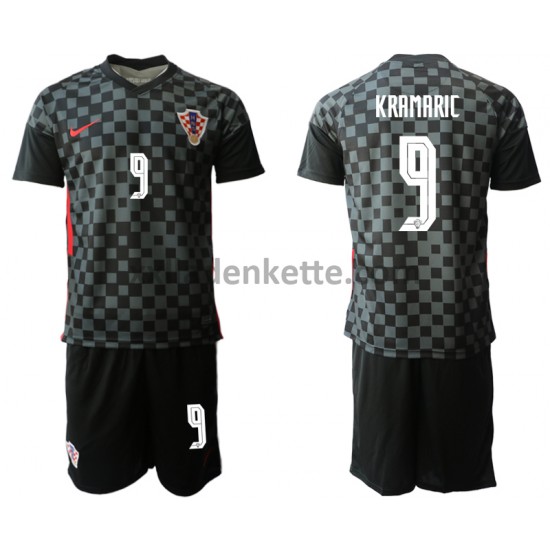Fußballtrikot Kroatien Andrej Kramaric 9 Kinder Auswärts EURO 2020 Kurzarm