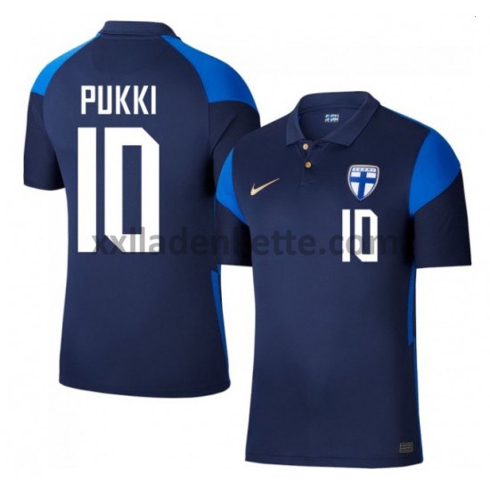 Fußballtrikot Finnland Teemu Pukki 10 Auswärts EURO 2020 Kurzarm