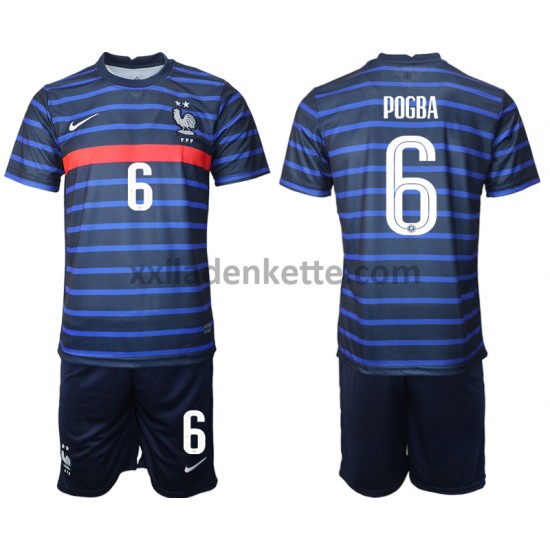 Fußballtrikot Frankreich Paul Pogba 6 Kinder Heim EURO 2020 Kurzarm