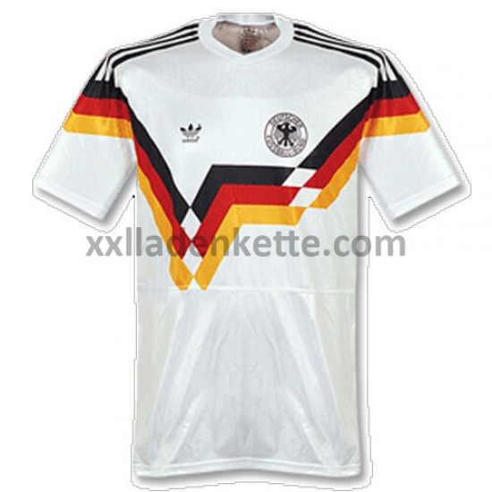 Fußballtrikot Deutschland Retro Heim 1990 Kurzarm