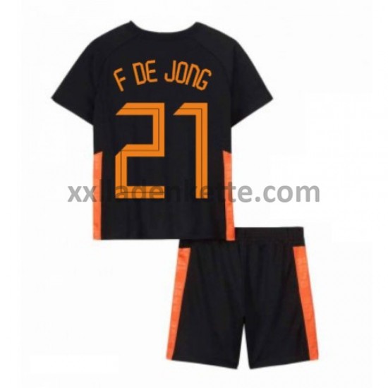 Fußballtrikot Niederlande Frenkie de Jong 21 Kinder Auswärts EURO 2020 Kurzarm