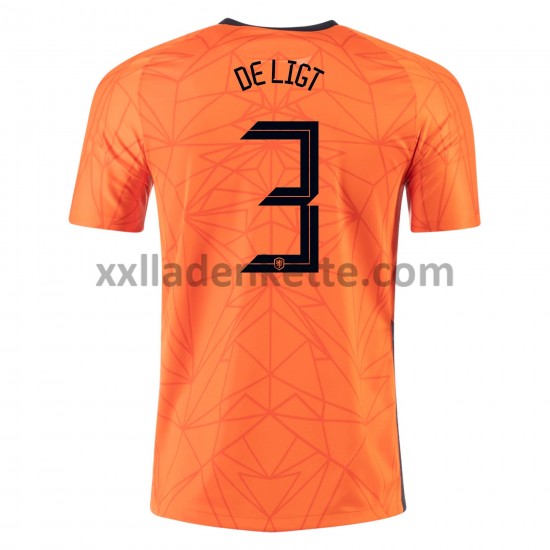 Fußballtrikot Niederlande MATTHIJS DE LIGT 3 Heim EURO 2020 Kurzarm