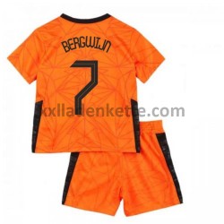 Fußballtrikot Niederlande Steven Bergwijn 7 Kinder Heim EURO 2020 Kurzarm