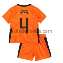 Fußballtrikot Niederlande Virgil van Dijk 4 Kinder Heim EURO 2020 Kurzarm