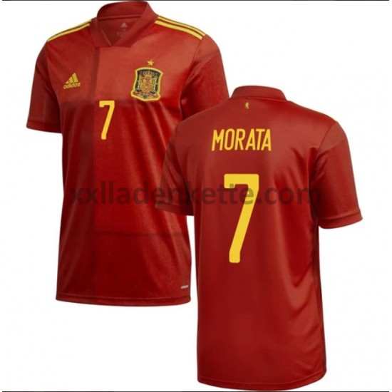 Fußballtrikot Spanien Morata 7 Heim EURO 2020 Kurzarm