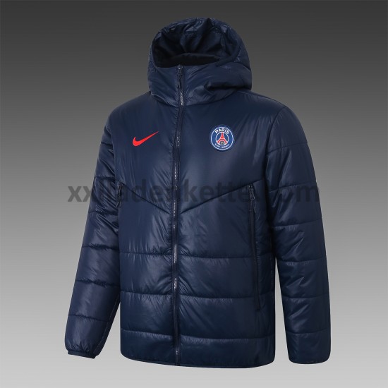 Paris Saint-Germain Herren Fußball Daunenjacke Dunkelblau