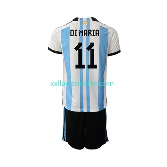 Fußballtrikot Argentinien Di Maria 11 Kinder Heim World Cup 2022 Kurzarm