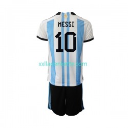 Fußballtrikot Argentinien Messi 10 Kinder Heim World Cup 2022 Kurzarm