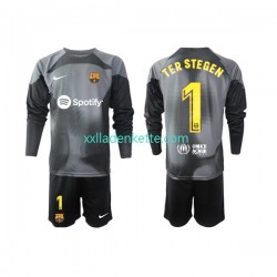 Fußballtrikot FC Barcelona Ter Stegen 1 Torwart Kinder Auswärts 2022-2023 Langarm