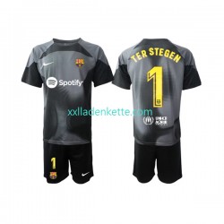 Fußballtrikot FC Barcelona Ter Stegen 1 Torwart Kinder Auswärts 2022-2023 Kurzarm