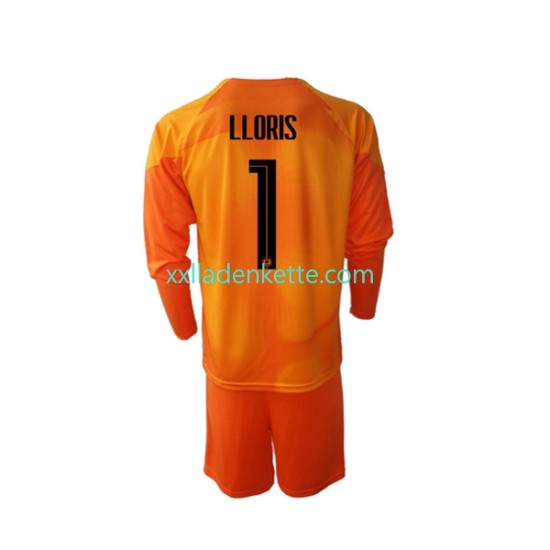 Fußballtrikot Frankreich Hugo Lloris 1 Torwart Kinder Auswärts World Cup 2022 Langarm