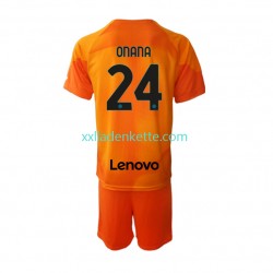 Fußballtrikot Inter Mailand Andre Onana 24 Torwart Kinder Viertes 2022-2023 Kurzarm