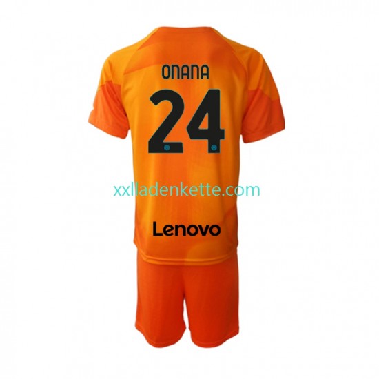 Fußballtrikot Inter Mailand Andre Onana 24 Torwart Kinder Viertes 2022-2023 Kurzarm