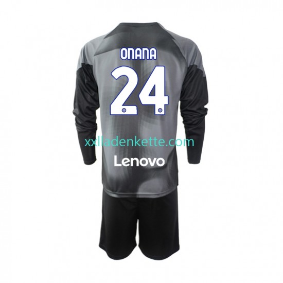 Fußballtrikot Inter Mailand Andre Onana 24 Torwart Kinder Heim 2022-2023 Langarm