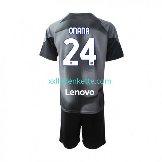 Fußballtrikot Inter Mailand Andre Onana 24 Torwart Kinder Heim 2022-2023 Kurzarm