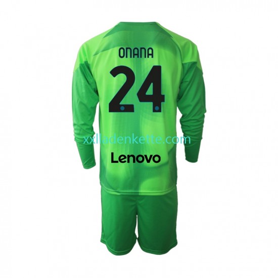 Fußballtrikot Inter Mailand Andre Onana 24 Torwart Kinder Ausweich 2022-2023 Langarm