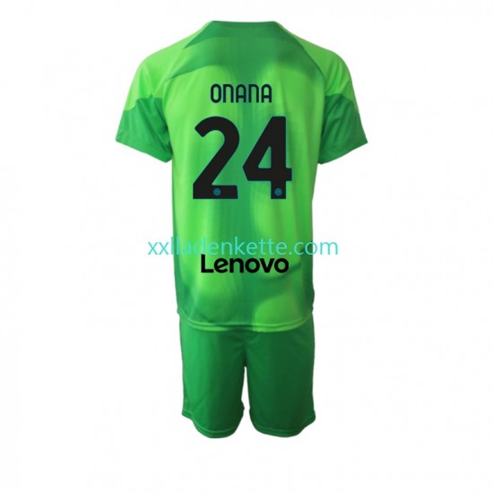 Fußballtrikot Inter Mailand Andre Onana 24 Torwart Kinder Ausweich 2022-2023 Kurzarm