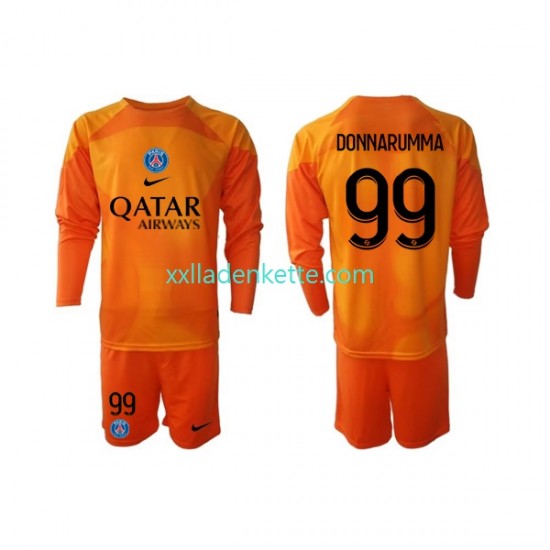 Fußballtrikot Paris Saint-Germain Donnarumma 99 Torwart Kinder Auswärts 2022-2023 Langarm