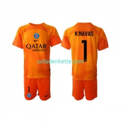 Fußballtrikot Paris Saint-Germain Keylor Navas 1 Torwart Kinder Auswärts 2022-2023 Kurzarm