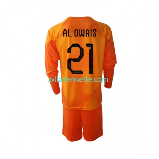 Fußballtrikot Saudi-Arabien Mohammed Al-Owais 21 Torwart Kinder Auswärts World Cup 2022 Langarm