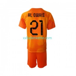 Fußballtrikot Saudi-Arabien Mohammed Al-Owais 21 Torwart Kinder Auswärts World Cup 2022 Kurzarm