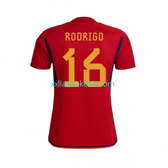 Fußballtrikot Spanien RODRIGO 16 Herren Heim World Cup 2022 Kurzarm