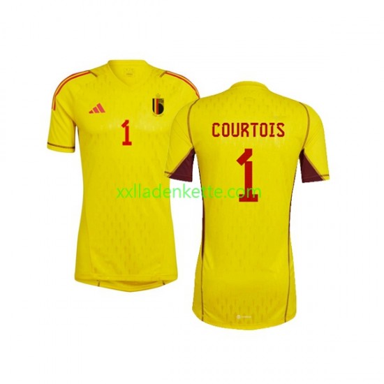 Fußballtrikot Belgien Courtois 1 Torwart Herren Auswärts World Cup 2022 Kurzarm