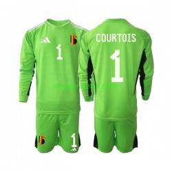 Fußballtrikot Belgien Courtois 1 Torwart Kinder Heim 2021-2022 Langarm