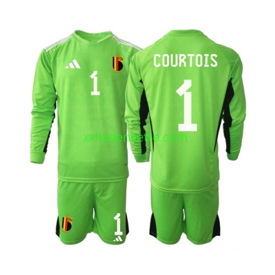 Fußballtrikot Belgien Courtois 1 Torwart Kinder Heim 2021-2022 Langarm