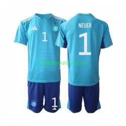 Fußballtrikot Deutschland Manuel Neuer 1 Torwart Kinder Heim World Cup 2022 Kurzarm