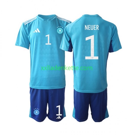 Fußballtrikot Deutschland Manuel Neuer 1 Torwart Kinder Heim World Cup 2022 Kurzarm