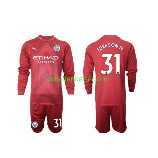 Fußballtrikot Manchester City Ederson M 31 Torwart Kinder Heim 2022-2023 Langarm