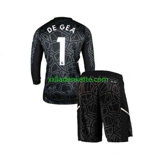 Fußballtrikot Manchester United DE GEA 1 Torwart Kinder Auswärts 2022-2023 Langarm