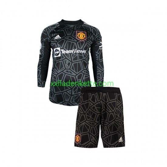 Fußballtrikot Manchester United Torwart Kinder Auswärts 2022-2023 Langarm