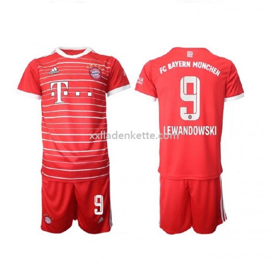 Fußballtrikot Bayern München Lewandowski 9 Kinder Heim 2022-2023 Kurzarm