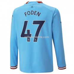 Fußballtrikot Manchester City Foden 47 Heim 2022-2023 Langarm