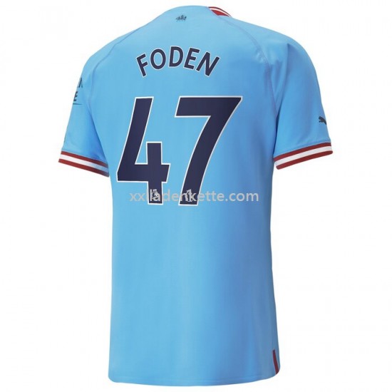 Fußballtrikot Manchester City Foden 47 Heim 2022-2023 Kurzarm