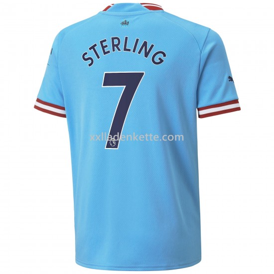 Fußballtrikot Manchester City Sterling 7 Heim 2022-2023 Kurzarm