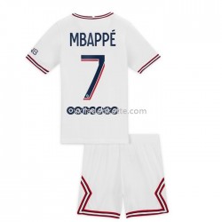 Fußballtrikot Paris Saint-Germain Kylian Mbappe 7 Kinder Viertes 2021-2022 Kurzarm