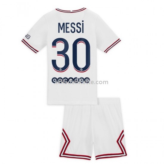 Fußballtrikot Paris Saint-Germain Lionel Messi 30 Kinder Viertes 2021-2022 Kurzarm