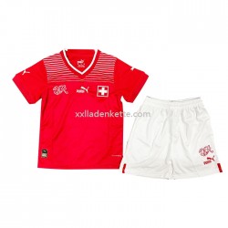 Fußballtrikot Schweiz Kinder Heim 2022 Kurzarm