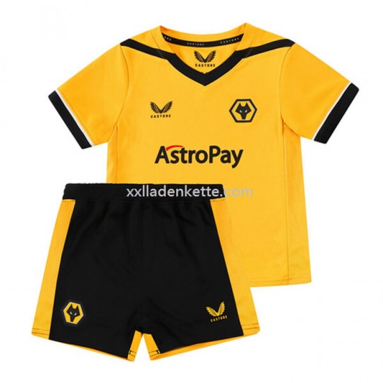 Fußballtrikot Wolverhampton Wanderers Kinder Heim 2022-2023 Kurzarm