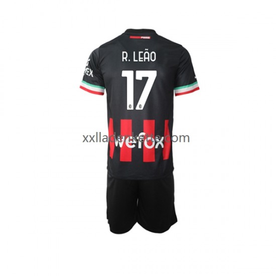 Fußballtrikot AC Mailand Rafael Leao 17 Kinder Heim 2022-2023 Kurzarm