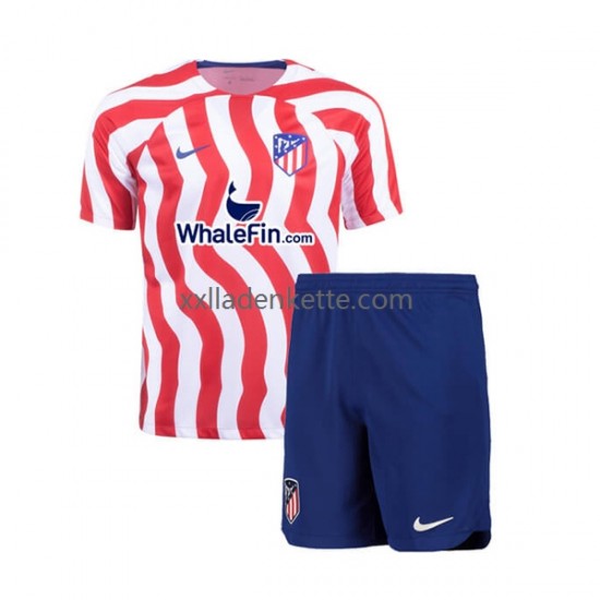 Fußballtrikot Atlético Madrid Kinder Heim 2022-2023 Kurzarm