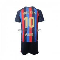 Fußballtrikot FC Barcelona Ansu Fati 10 Kinder Heim 2022-2023 Kurzarm