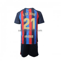 Fußballtrikot FC Barcelona Frenkie de Jong 21 Kinder Heim 2022-2023 Kurzarm