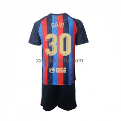 Fußballtrikot FC Barcelona Gavi 30 Kinder Heim 2022-2023 Kurzarm
